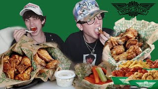 Carrington amp Baron Enjoy a Wingstop Mukbang [upl. by Eustatius]