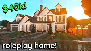 40k Bloxburg Fall Family Roleplay House Build 2 Story Tutorial WITH VOICE [upl. by Seagraves]