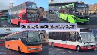 Buses at Stanley Bus Station  270124 [upl. by Eckhardt]