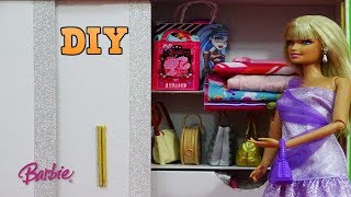 Barbie doll Fashion Wardrobe  How to Make a Wardrobe DIY [upl. by Eneg707]