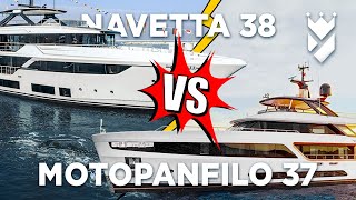 Custom Lines NAVETTA 38 v Benettis MOTOPANFILO 37 Superyacht Comparison [upl. by Yonatan542]