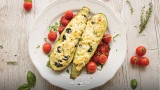 Vegetarisch gefüllte Zucchini mit Frischkäse und Oliven  Low Carb [upl. by Atalanta707]