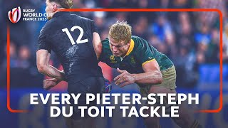 All 28 tackles from Springbok PieterSteph du Toit in Rugby World Cup final 2023 [upl. by Maressa677]