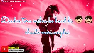 dil dar Tera karne ke baad hi chute meri angdai song beautiful couple sumaidhmallika status video [upl. by Ytsirt]