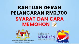 Bantuan Geran Pelancaran RM2700 Untuk Peniaga  Syarat amp Cara Memohon [upl. by Glori]