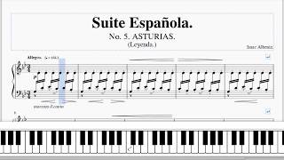 Albeniz Asturias Suite Espanola No 5 op 47  Piano Tutorial SHEET MUSIC PDF [upl. by Thar126]