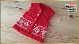 YENİ YIL BEBEK YELEĞİ  Bebek Yelek Modelleri  Örgü Modelleri  Christmas Baby Vest [upl. by Eneli354]