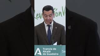 Juanma Moreno presenta la reanudación de las obras del tranvía de Alcalá de Guadaíra [upl. by Anelagna25]