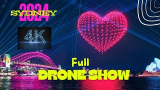 Spectacular LIVE Drone Show FULL 4K Vivid Sydney 2024  Love is in the air fun australia [upl. by Eirek]