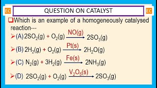 OQV NO – 288 Which is an example of a homogeneously catalysed reaction [upl. by Dominik782]