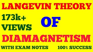 LANGEVIN THEORY OF DIAMAGNETISM  LANGEVIN THEORY  DIAMAGNETISM  WITH EXAM NOTES [upl. by Solakcin]