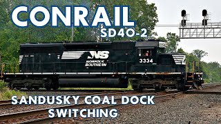 Ex Conrail SD402 Switching The Sandusky Coal Docks [upl. by Harutak]