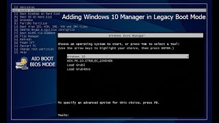 Adding Windows 10 Manager in Legacy Boot Mode [upl. by Eniamej]