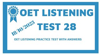 New Updated OET Listening Test With Answers 2023Test 28 [upl. by Blanding]