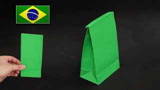 Como fazer uma Sacolinha de Papel ou caixa  Rápido e fácil [upl. by Finella531]