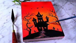 Halloween acrylic painting tutorial  acrylic painting for beginners [upl. by Auoz85]