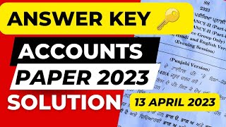 Answer key 🔑 of Accountancy 12th class 2023  Pseb Accounts final paper 2023 Solutions class 12 🔥 [upl. by Donia]