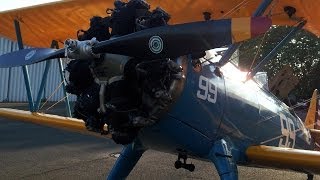 Stearman Engine Start Up [upl. by Ammadis4]