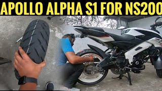 NS 200 new tyres  Apollo alpha S1 14060  Why I did not choose Alpha H1  PSR Rides [upl. by Tabina265]