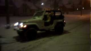 Topless Doorless Jeep Wrangler in 20 degree snowy mess in Cleveland [upl. by Phylys265]