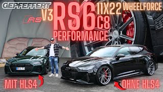 2x RS6 C8 mit gepfeffert V3HLS4 amp V4 PERFORMANCE amp 11x22 WHEELFORCE Felgen [upl. by Eves]