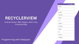 RecyclerView  Android Studio  XML Design  JAVA [upl. by Erdnua403]