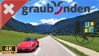 DRIVING IN THE CANTON OF GRISONS Graubünden SWITZERLAND I 4K 60fps [upl. by Terena]