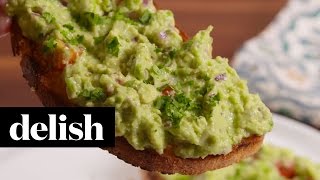 Guacamole Toast  Delish [upl. by Eimmat766]