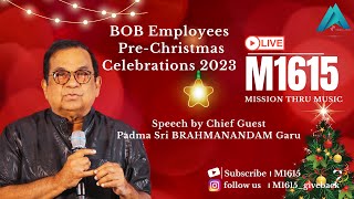 Padma Sri brahmanandam speech at Pre Christmas Celebrations M1615  Bank of Baroda [upl. by Jabon727]