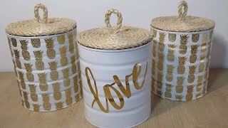 LATAS DE LEITE DECORADAS IDEIA INCRIVEL REUTILIZANDO LATAS DE LEITE EM PÓ [upl. by Ayahsey369]