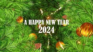 Happy New Year 2024 Premium Golden Wishes of New Year and Green Grass New Year 2024 Wishes [upl. by Vinn]