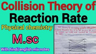 Collision Theory of reaction rate in hindi notes  MSc physical chemistry hindi notes hindi notes [upl. by Blasius]