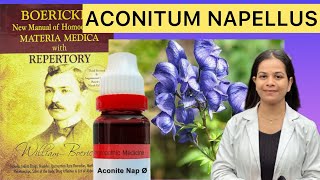 Aconite napellus homeopathic mother tincture from boerikes materia medica in Hindi [upl. by Kiki909]