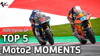 Top 5 Moto2 Moments  2020 Styrian GP [upl. by Oznola]