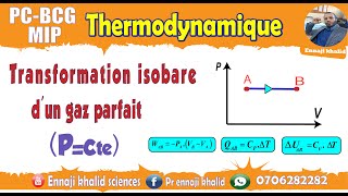 Transformation isobare travail chaleur et variation de lénergie interne [upl. by Dodie]