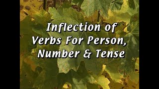 Inflection Of Verbs In English Grammar Person Number and Tense [upl. by Nagar]