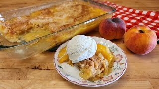 Easy Peach Cobbler  ONLY 3 Ingredients  Dump Cake Cobbler  The Hillbilly Kitchen [upl. by Sinnek]