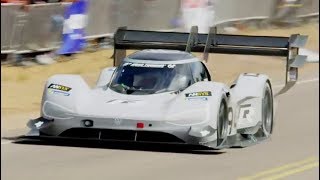 Pikes Peak Hill Climb 2018  Romain Dumas  Volkswagen ID R PP Record HelicopterSpectator Views [upl. by Bloch]