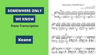 Somewhere Only We Know – Keane Piano Sheet Music [upl. by Luiza]