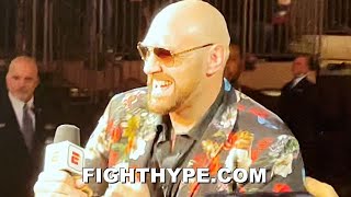 TYSON FURY SURPRISES AT LOMACHENKO VS COMMEY SINGS BOB ARUM HAPPY BIRTHDAY FOR 90TH [upl. by Xena205]