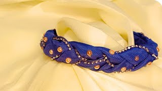 Chunky Braided Headband DIY  How to Make a Headband fast [upl. by Draner]