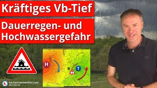 Vbartiges Tief sorgt für Dauerregen und Hochwassergefahr [upl. by Myrilla349]