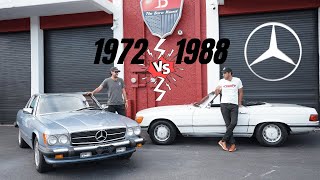 A LOOK AT THE R107 MERCEDES BENZ  350SL vs 560SL [upl. by Spragens]