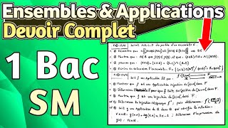 Devoir Corrigé  Ensembles amp Applications  1Bac SM   Modéle 2 [upl. by Ahsekim831]