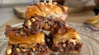 Sowas hast du noch nie gegessen Baklava mit Nutella  Moderene Baklava  Baklava mit Walnüsse [upl. by Aleuqahs400]