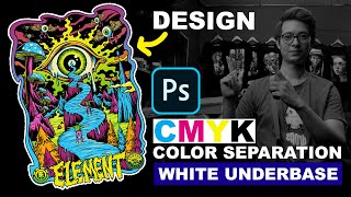 CMYK Color Separation with White Underbase for tshirt screenprinting [upl. by Neffirg100]