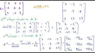 Comment calculer linverse dune matrice 3x3 [upl. by Gnok]