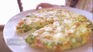 In the Kitchen Asparagus Tomato amp Fontina Frittata by Giada De Laurentiis [upl. by Mufinella]