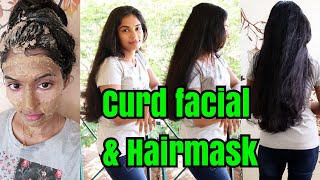 Best way to use curd for hair amp skinCurd facial for bright skinCurd for hair growthAsvi [upl. by Sender]