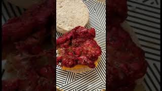 Peri Peri Chicken Cheese Burger food cooking ksi chicken cheese fried [upl. by Coughlin]